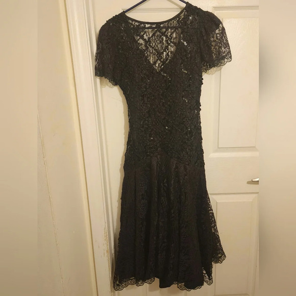 Vintage Shuet Young for HW Collections Lace & Sequin Dress, Sz 4 - Picture 2 of 7